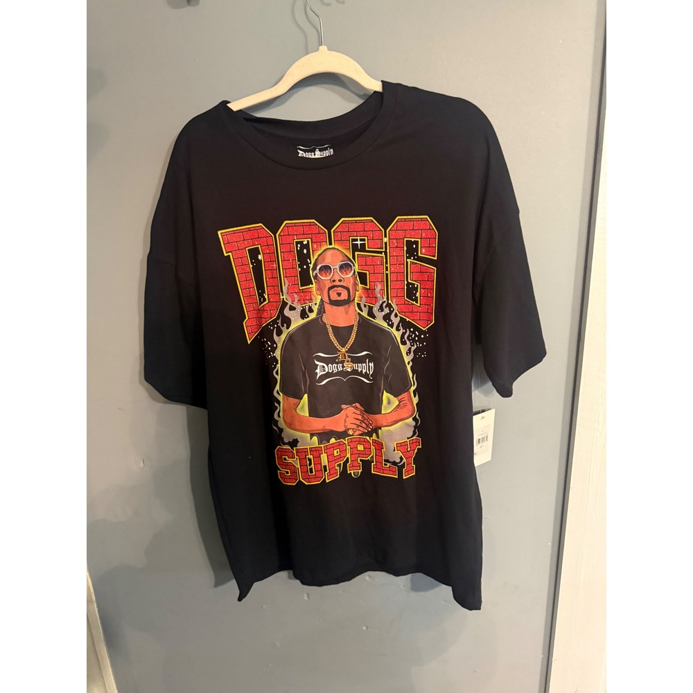 Dogg Supply by Snoop Dogg T-Shirt Size L Men's Black SS, Logo Crew Neck NWT
